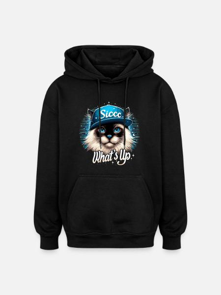 helig birma katt birman katt vad händer geschen - Oversized luvtröja unisex - svart