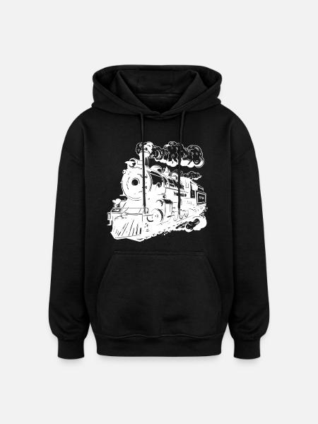 Locomotive Graphics - Oversized Unisex Hoodie - black
