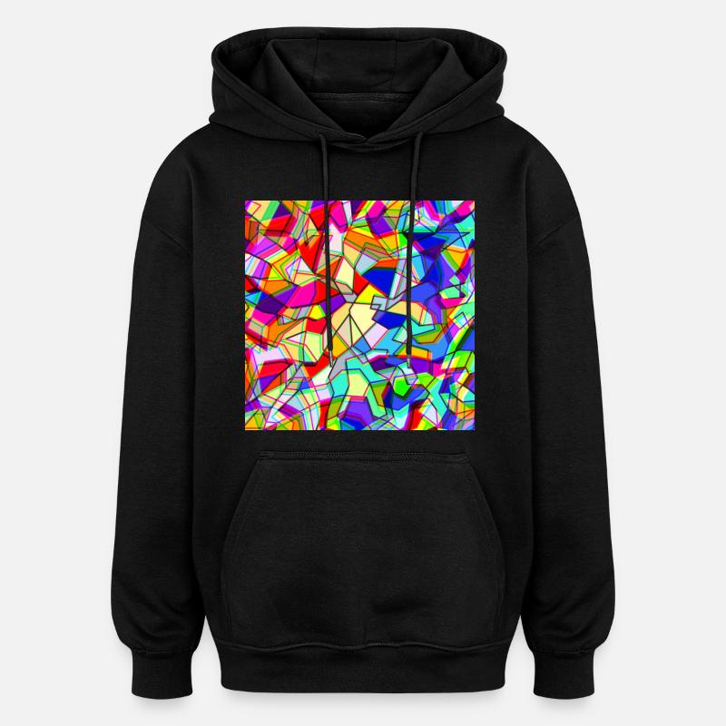 Holographie - Sweat à capuche oversize unisexe - noir