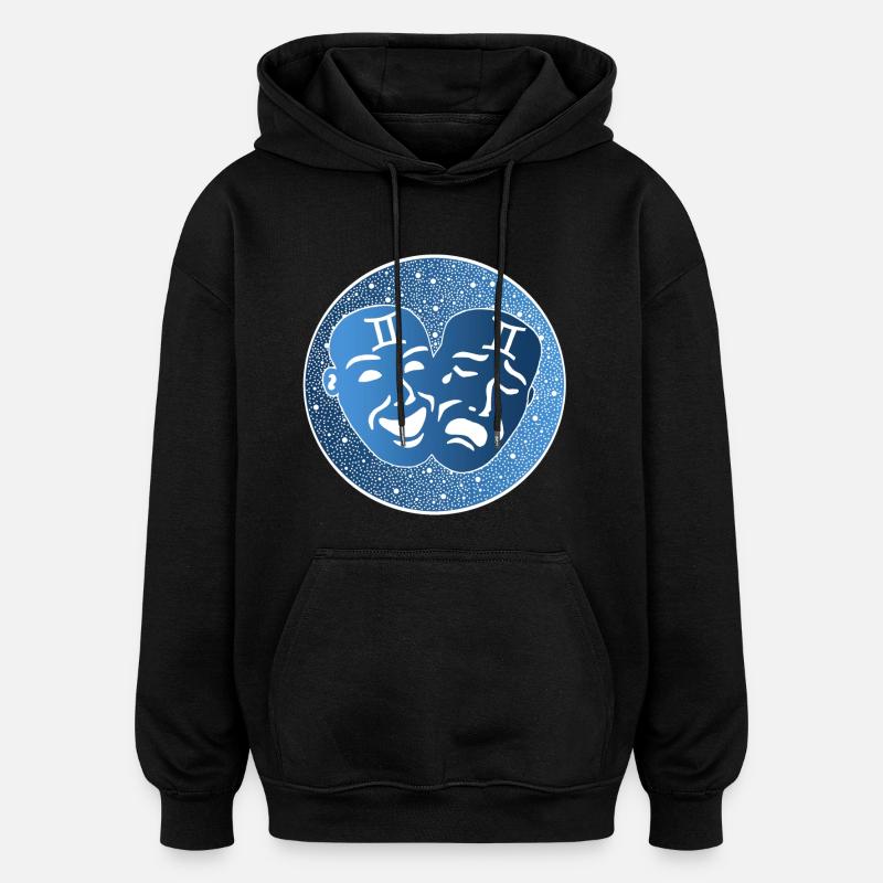 Signe astrologique des gémeaux - Sweat à capuche oversize unisexe - noir