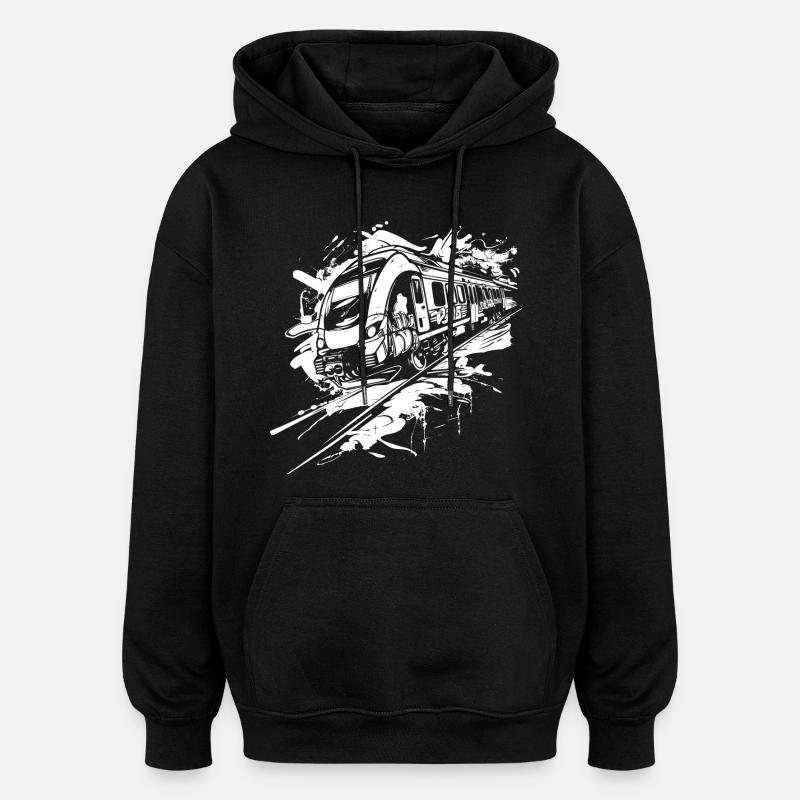 Zug Graffiti - Oversized Unisex Hoodie - Schwarz