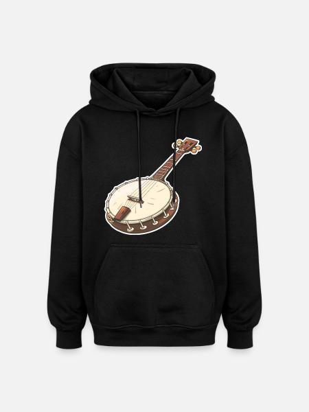 Banjo Graphics - Oversized Unisex Hoodie - black
