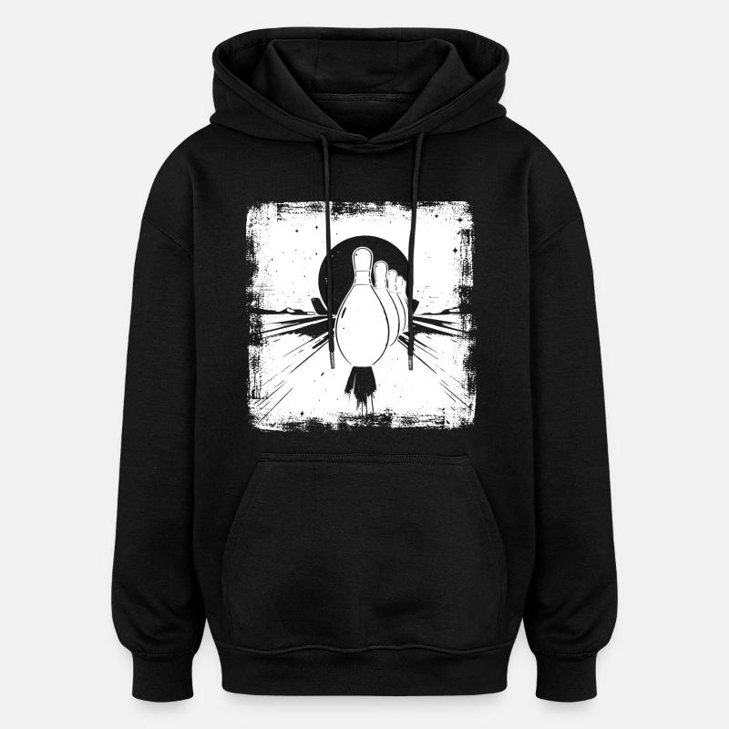 Quilles de bowling - Sweat à capuche oversize unisexe - noir