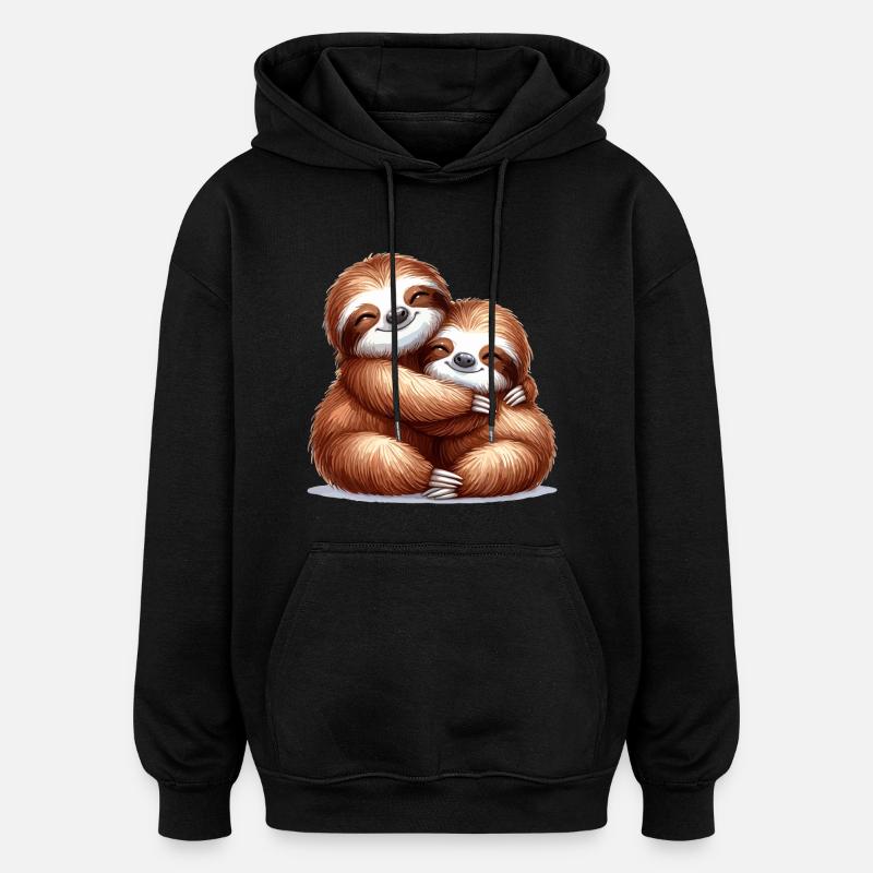 Sloths Sloth Snuggle Gift - Oversized Unisex Hoodie - black
