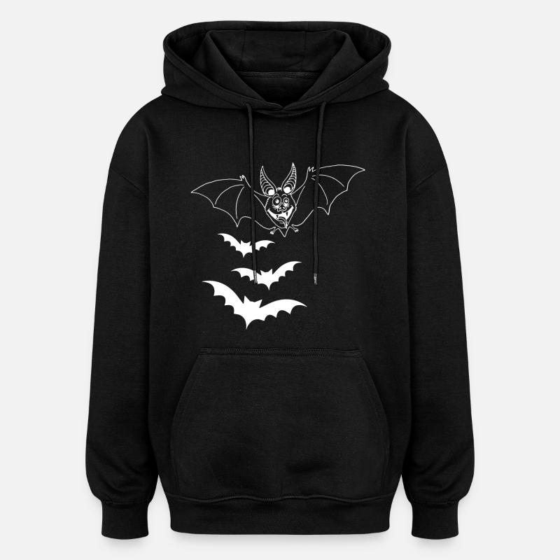 Chauve-souris vampire blanche - Sweat à capuche oversize unisexe - noir
