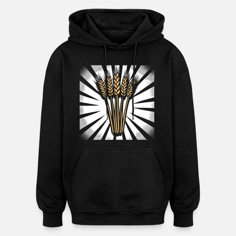5 Weizenähren Highlight Gold - Oversized Unisex Hoodie - Schwarz