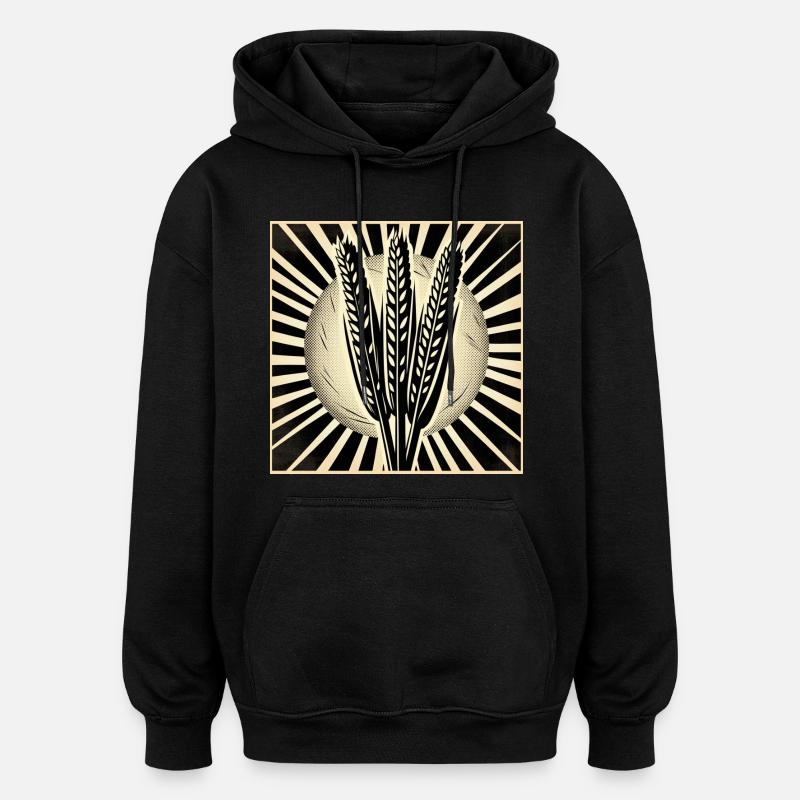 3 épis de blé - Sweat à capuche oversize unisexe - noir