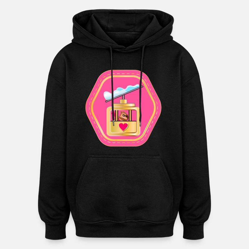 TÉLÉCABINE DE SKI CAPYBARA - Sweat à capuche oversize unisexe - noir