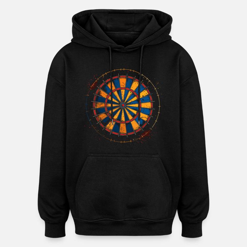 Dessin de jeu de fléchettes - Sweat à capuche oversize unisexe - noir