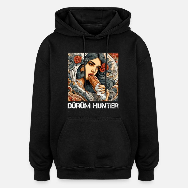 Dürüm Jäger Kebab Geschenk - Oversized Unisex Hoodie - Schwarz