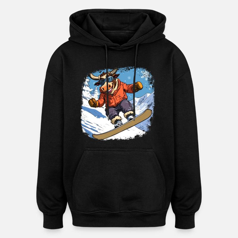 Stiere Snowboard - Oversized Unisex Hoodie - Schwarz