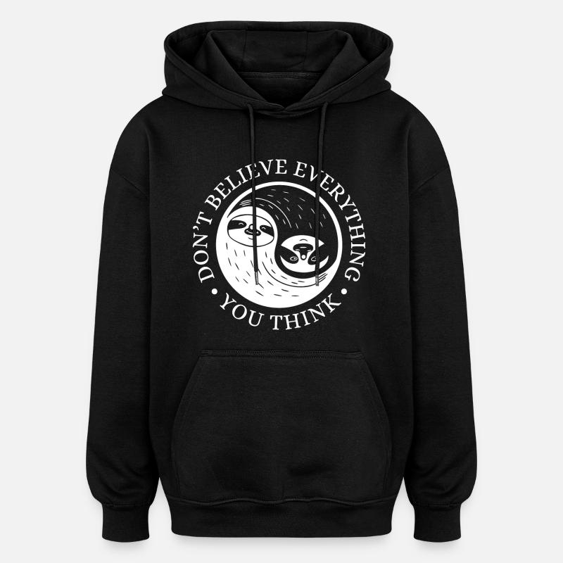 Yin-Yang Sloth – Relaxed Mindset - Oversized Unisex Hoodie - black