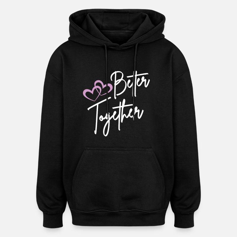 Better Together Drehbuch Herzen - Oversized Unisex Hoodie - Schwarz