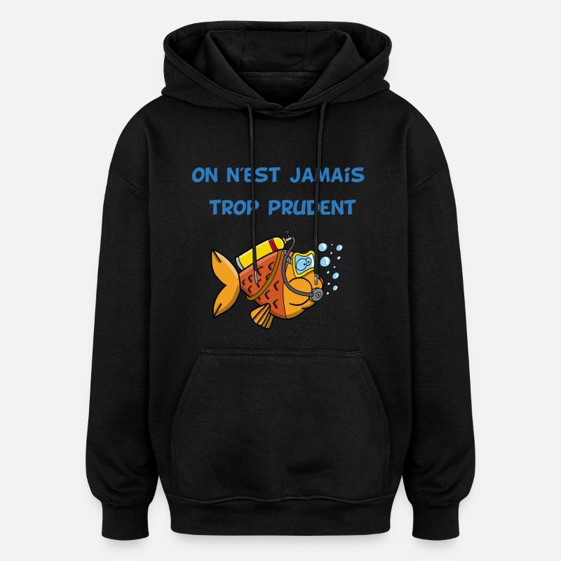 Poisson plongeur - Sweat à capuche oversize unisexe - noir