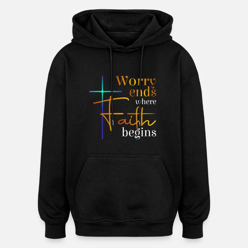 Worry ends - Oversized Unisex Hoodie - black