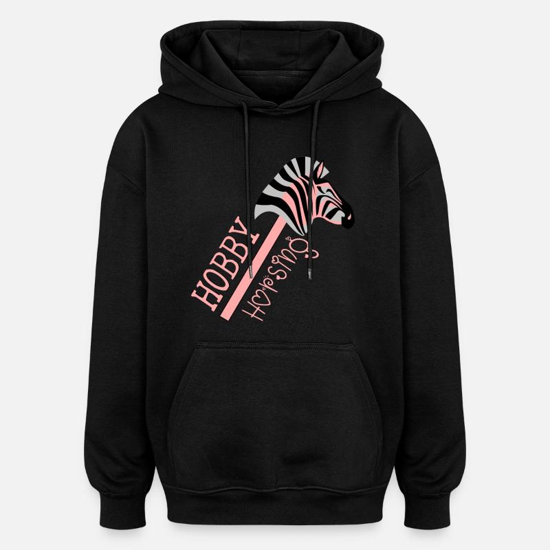 HOBBY HORSING PFERDE - ZEBRA - Oversized Unisex Hoodie - Schwarz