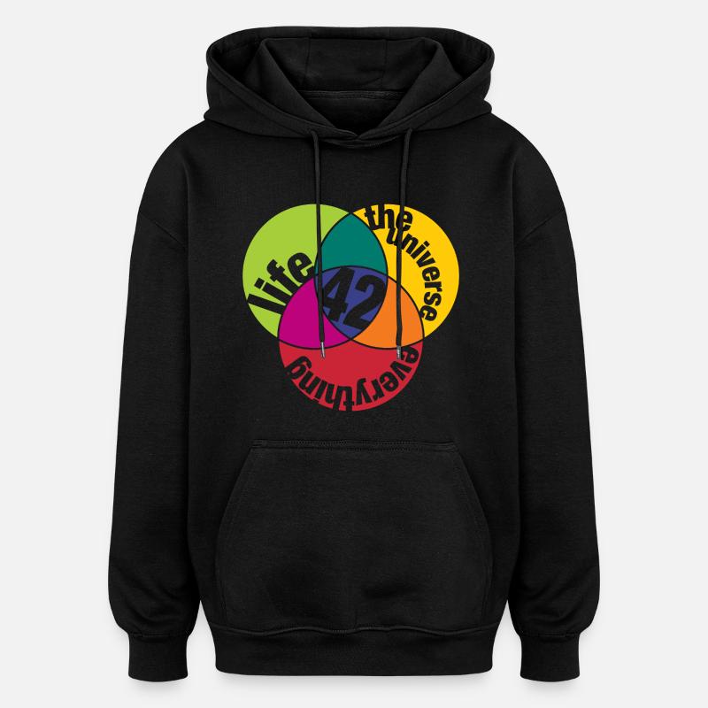La vie, l’univers et tout - Sweat à capuche oversize unisexe - noir