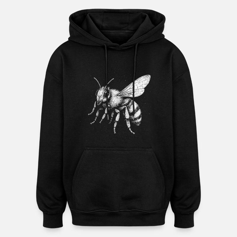 Une abeille - Sweat à capuche oversize unisexe - noir
