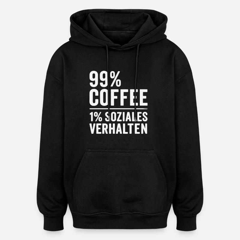 99 % Café - Sweat à capuche oversize unisexe - noir