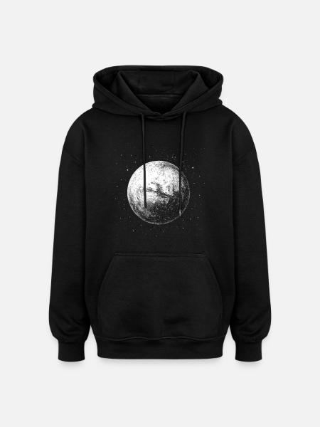 Aimant martien - Sweat à capuche oversize unisexe - noir