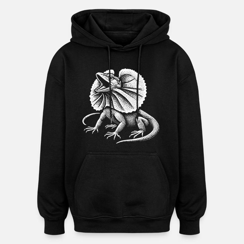 Curled Dragon Lizard - Oversized Unisex Hoodie - black