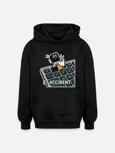 F1 accident - funny pun - Oversized Unisex Hoodie - black