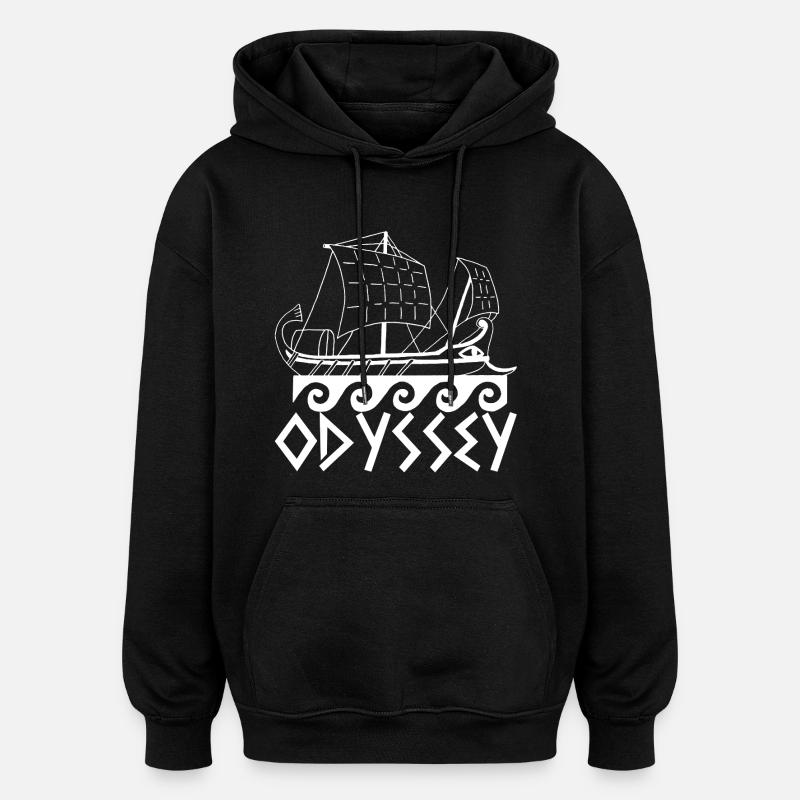 L'odyssée d'Ulysse (noir) - Sweat à capuche oversize unisexe - noir