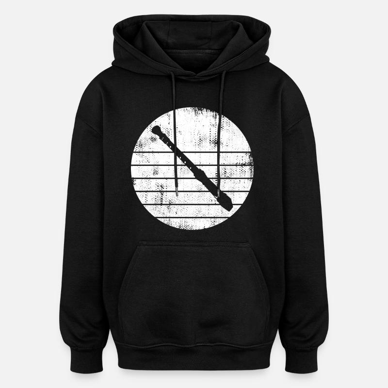 Croquis de flûte - Sweat à capuche oversize unisexe - noir