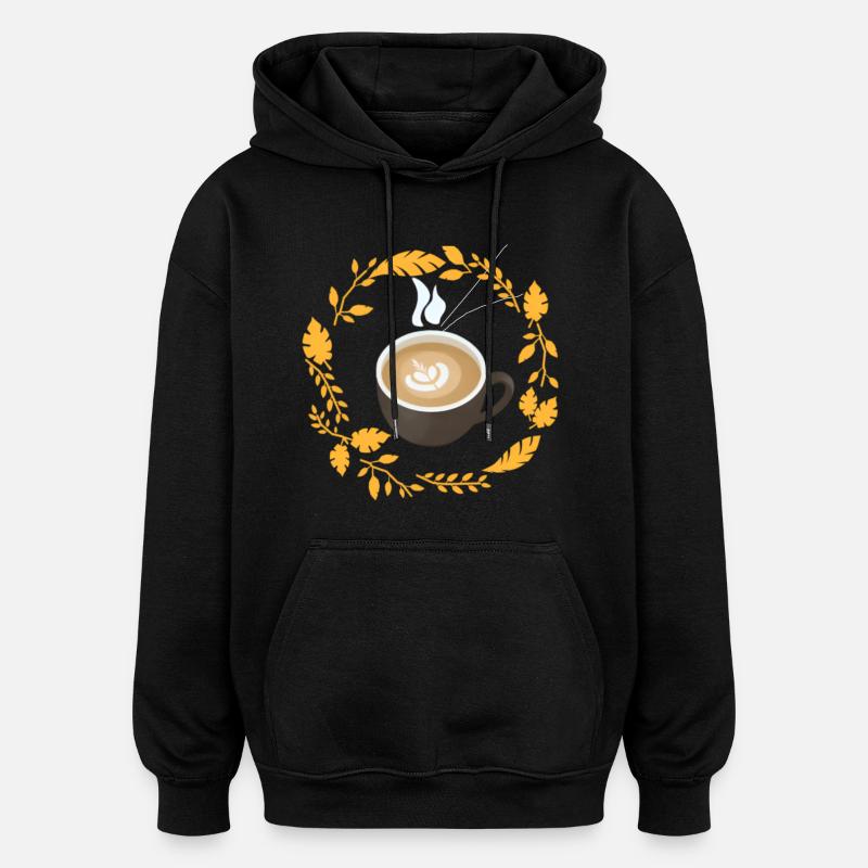 Amateur de café - Sweat à capuche oversize unisexe - noir