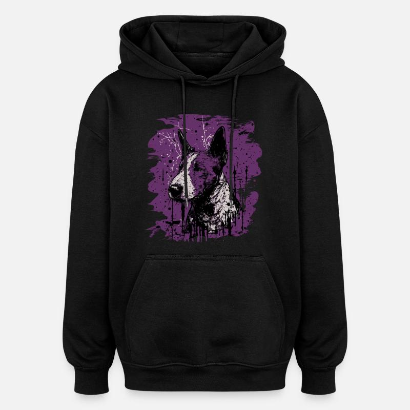 Bull terrier - Sweat à capuche oversize unisexe - noir