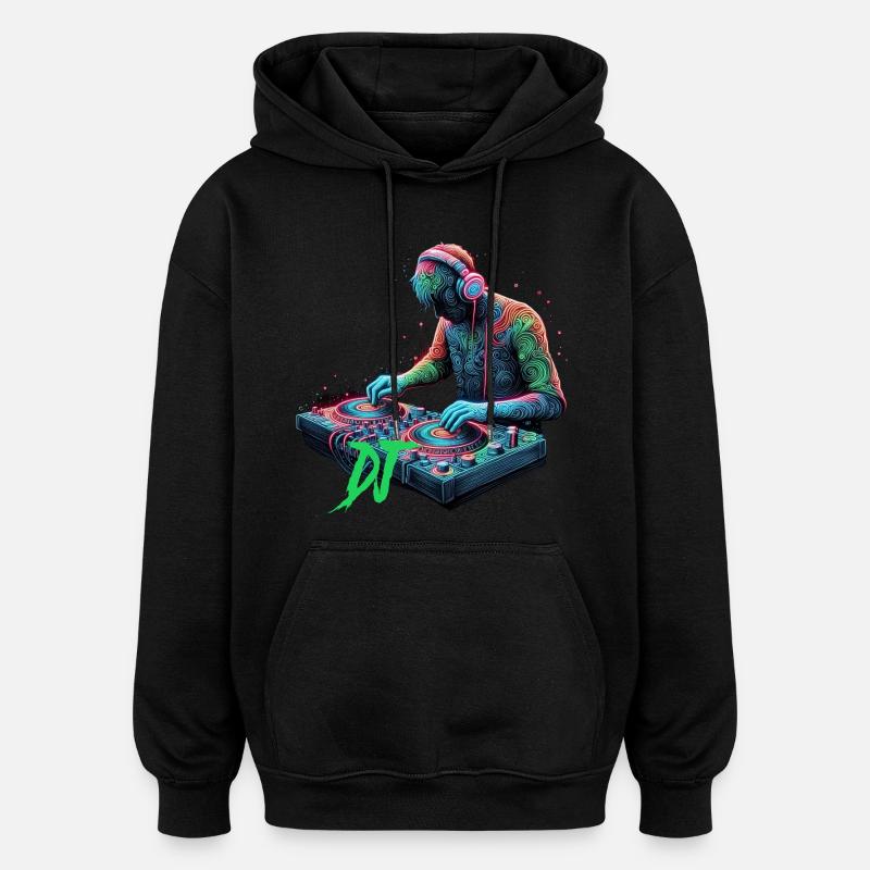 DJ - Oversized Unisex Hoodie - Schwarz