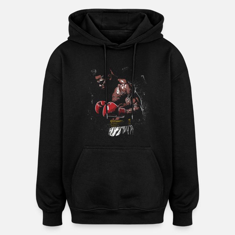 légende de la boxe - Sweat à capuche oversize unisexe - noir