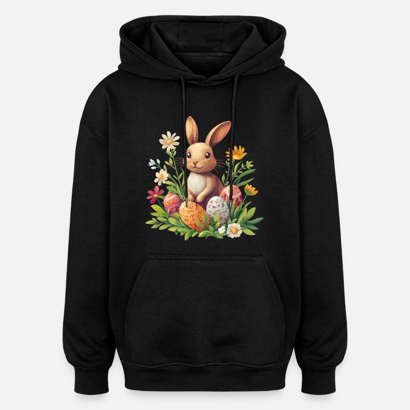 Lapin de Pâques - Sweat à capuche oversize unisexe - noir