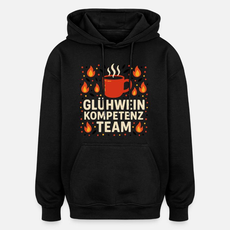 Mulled wine competence team - Oversized Unisex Hoodie - black