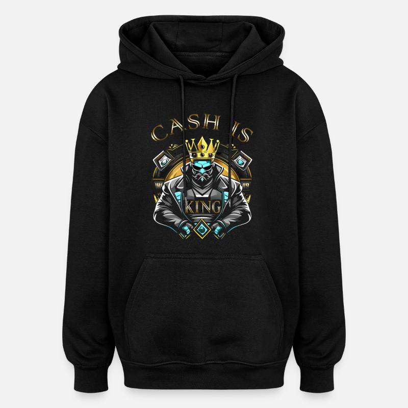 König des Bargelds Grafikdesign - Oversized Unisex Hoodie - Schwarz