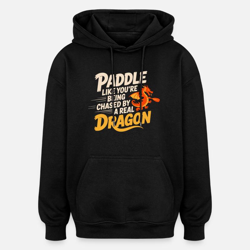Festival de bateaux-dragons : canoë - Sweat à capuche oversize unisexe - noir