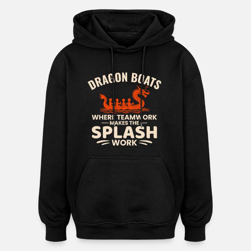 Synchronized Paddling Team  - Oversized Unisex Hoodie - black