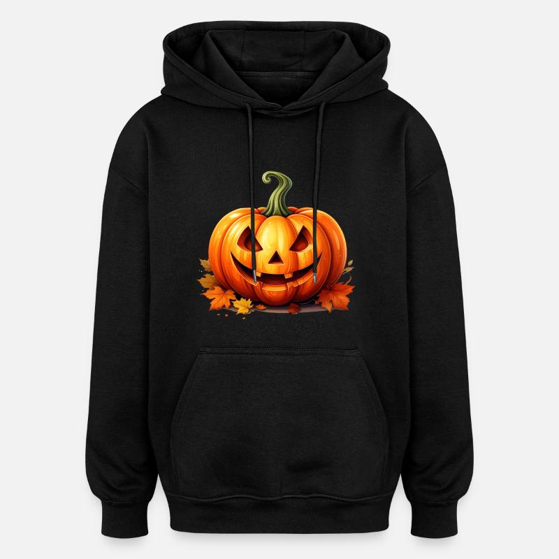 Joyeux Halloween lanterne citrouille - Sweat à capuche oversize unisexe - noir