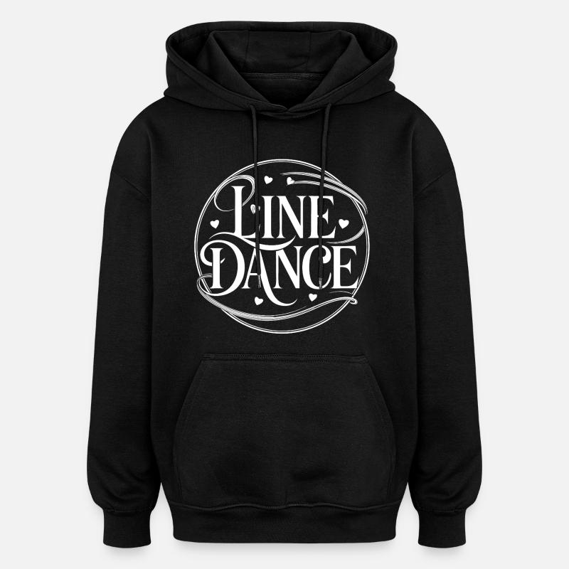 Playful line dance design - Oversized Unisex Hoodie - black