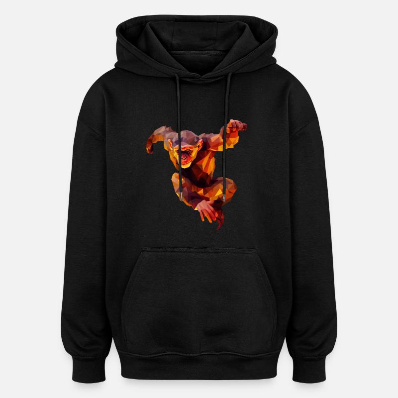 Polygon Orangutan Sprinter - Oversized Unisex Hoodie - black