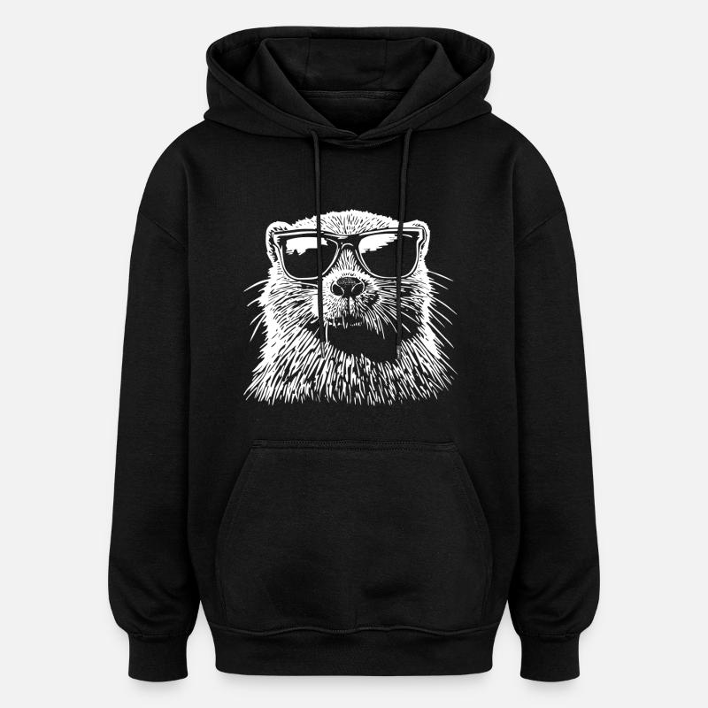 Lunettes de soleil Cool Beaver - Sweat à capuche oversize unisexe - noir