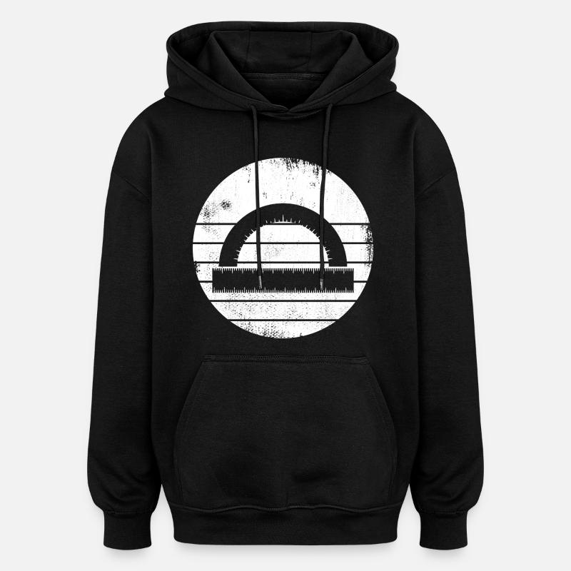 Halbkreiswinkelmesser - Oversized Unisex Hoodie - Schwarz