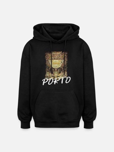 Librairie Lello Porto illustration intérieure - Sweat à capuche oversize unisexe - noir