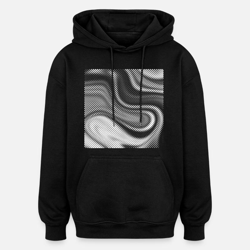Halbton-Plasma-Wirbel - Oversized Unisex Hoodie - Schwarz