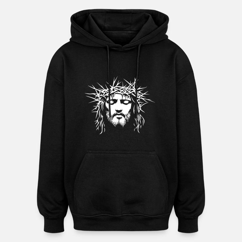 Jésus-Christ Dieu chrétien - Sweat à capuche oversize unisexe - noir