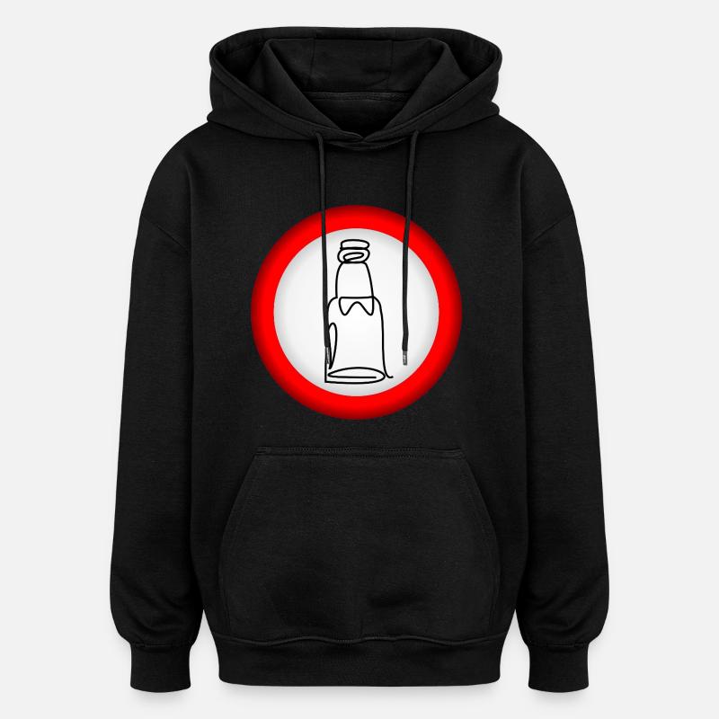 INTERDIRE LA BOUTEILLE DE BIÈRE - Sweat à capuche oversize unisexe - noir