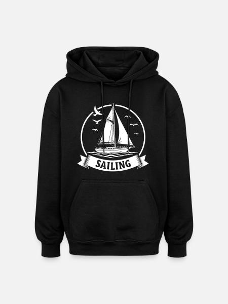 Sailing Sailboat Maritim Sport - Oversized Unisex Hoodie - black