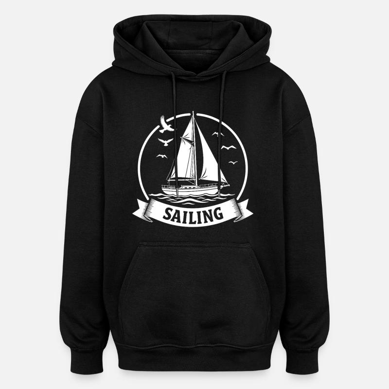 Voilier Maritim Sport - Sweat à capuche oversize unisexe - noir