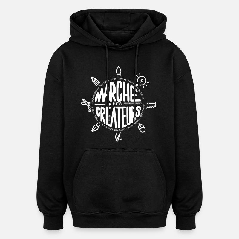 Marché des Créateurs - Logo  - Sweat à capuche oversize unisexe - noir