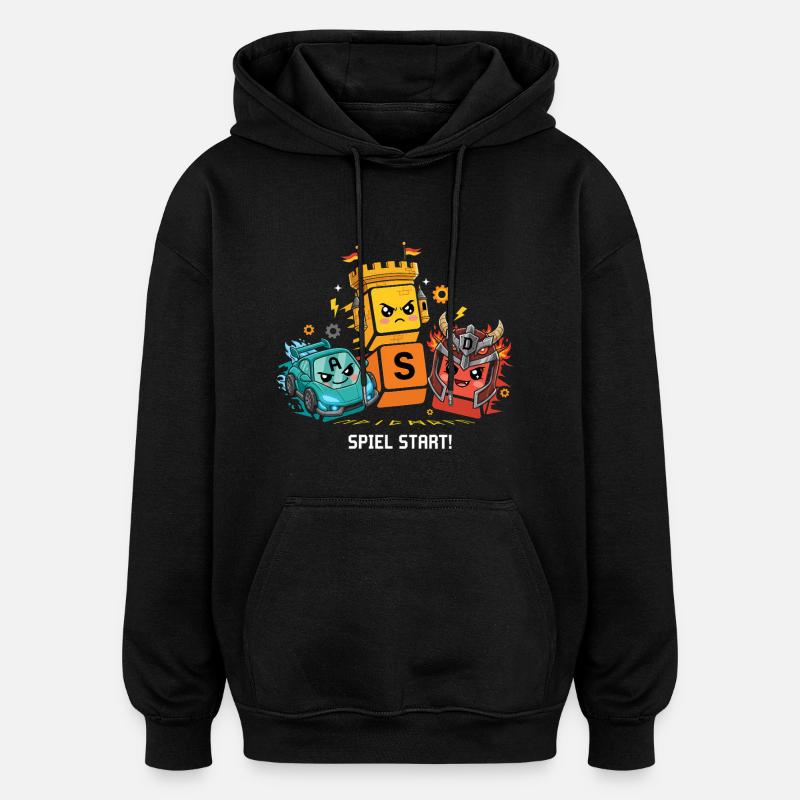 WASD Gaming Gamer Kawaii - Sweat à capuche oversize unisexe - noir